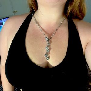Vintage Silver Drop Necklace